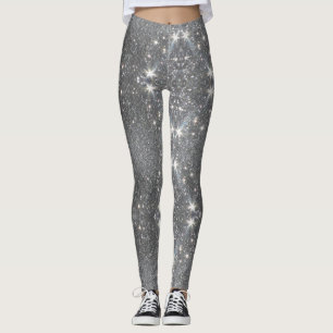 Leggings Effet Parties scintillant Argent Dance Stretch Pan