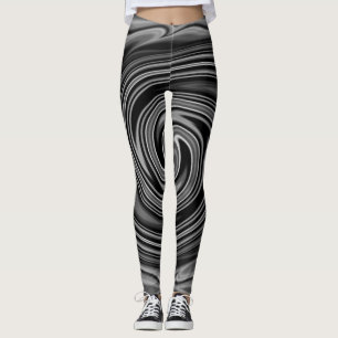 Leggings Effet spiral blanc monochrome flou de bon goût Le
