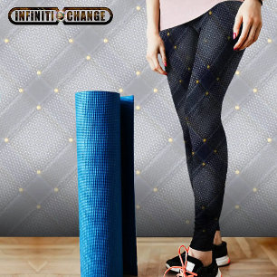 Leggings Effets de denim avec rivets imprimés et filet de p