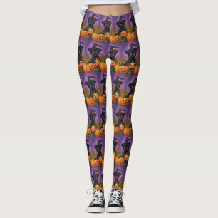 Leggings Éffrayant Affenpinscher Halloween sorcière et Citr