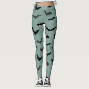 Leggings Éffrayant Black Bats Motif Halloween