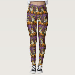 Leggings Éffrayant Corgi Chien Halloween Citrouille sorcier