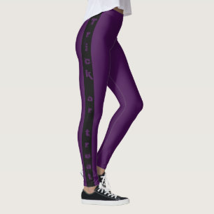 Leggings Éffrayant noir et pourpre ou traiter Halloween