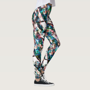 Leggings Égratignures et taches colorées avec fort contrast