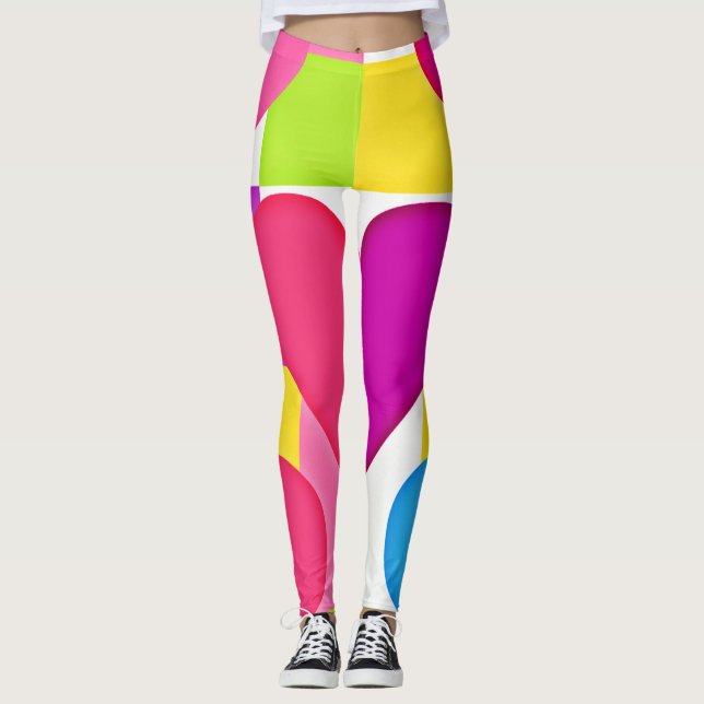 Leggings Élégance de l'amour chic : Bliss romantiques (Devant)