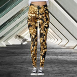 Leggings Élégance d'Embrasser : Floral noir et or<br><div class="desc">Entrez dans l'élégance avec nos Leggings Floraux Noirs et Or, où chaque promenade est une célébration de l'art baroque flamand. Sentez l'interaction luxueuse de l'or sur le noir en portant un morceau d'histoire, mêlant grandeur classique et style contemporain. Découvrez le confort d'un tissu finement travaillé qui vous accompagne, transformant des...</div>