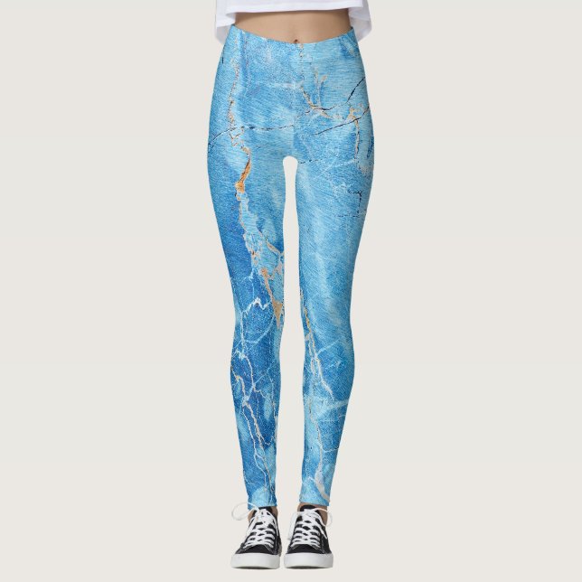 Leggings Élégance du marbre : Surface texturée naturelle. (Devant)