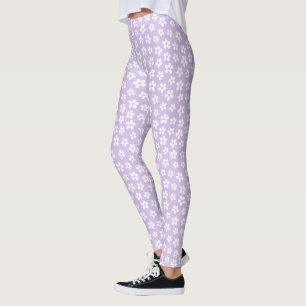 Leggings Élégance en fleur : Fleurs blanches mignonnes Impr
