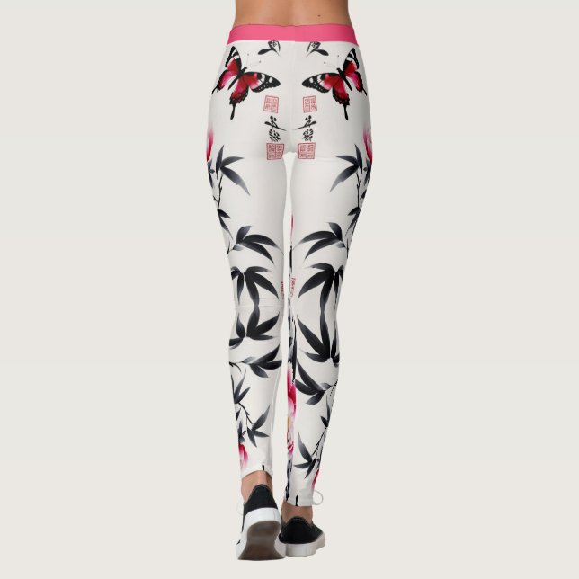 Leggings Élégance en fleurs : Impression d'harmonie florale (Dos)
