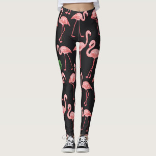 Leggings Élégance Flamant rose : Fusion Monstera Vintage.