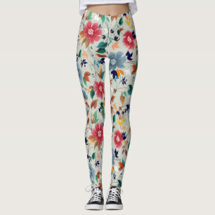 Leggings Élégance fleurit : Floral Vintage Arrière - plan