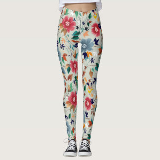 Leggings Élégance fleurit : Floral Vintage Arrière - plan