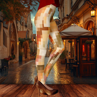 Leggings Elégant À damiers Abstrait Imaginaire Designer