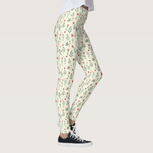 Leggings Élégant Boho Floral – Motif Simple de Fleur Sauva