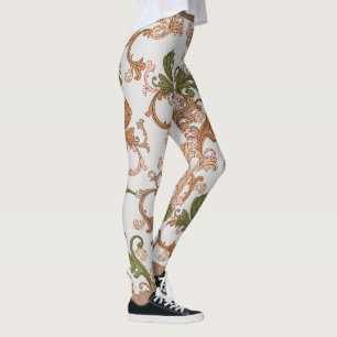 Leggings Élégant Boho victorien Vintage Arrière - plan Feui