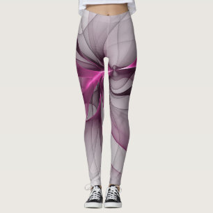 Leggings Élégant Chaos Moderne Abstrait Art Fractal Rose