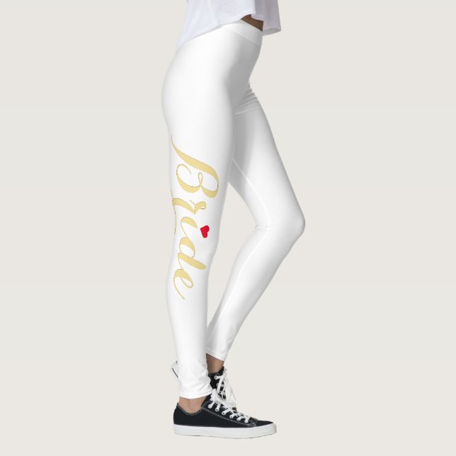 Leggings Élégant Chic Gold Bride Mariage Bachelorette Party (Droite)