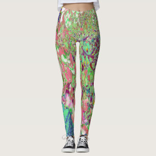 Leggings Élégant Corail et Chartreuse Limelight Hydrangea