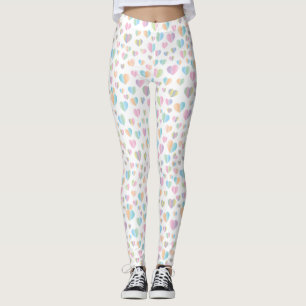 Leggings Elégant Cute Colorful Heart Motif Design