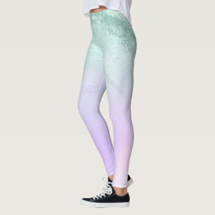 Leggings Elégant dégradé moderne menthe vert parties scinti