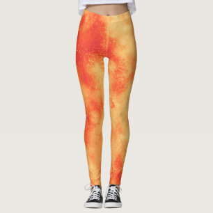 Leggings Elégant effet nuage tempête orange