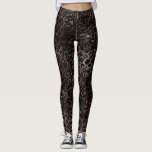 Leggings Élégant Empreinte de léopard en bronze gris noir e<br><div class="desc">Élégant Empreinte de léopard en bronze gris noir et argent</div>