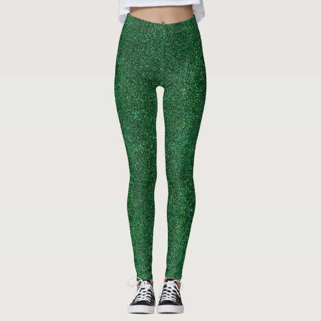 Leggings Élégant et moderne Parties scintillant vert émerau (Devant)