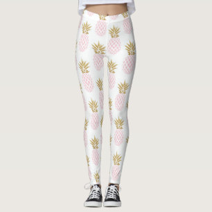 Leggings Élégant faux or motif d'ananas tropical