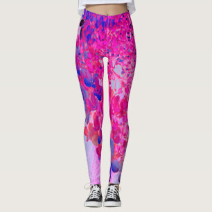Leggings Elégant Fuchsia et bleu foncé Limelight Hydrangea