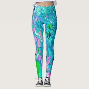 Leggings Élégant Limelight rose et bleu Hydrangea