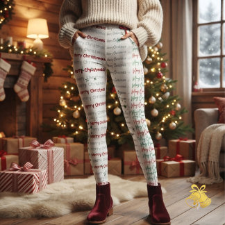 Leggings Elegant Merry Christmas Typography