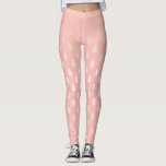 Leggings Élégant Motif d'arbre de Noël rose et or<br><div class="desc">Motif de Noël moderne en faux or.</div>