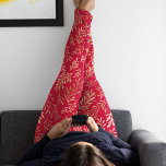 Leggings Elégant Motif de luxe Rouge Gold Leaf<br><div class="desc">Un motif rouge glamour et feuille d'or,  parfait pour les fêtes.</div>