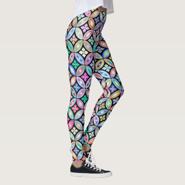 Leggings Élégant Motif en verre Abstrait coloré (Droite)