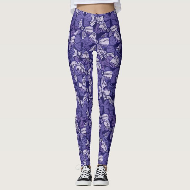 Leggings Élégant Motif pourpre (Devant)