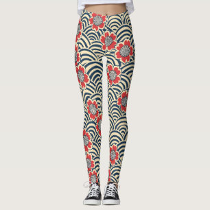 Leggings Élégant Motif sans couture en fleur de cerisier (8
