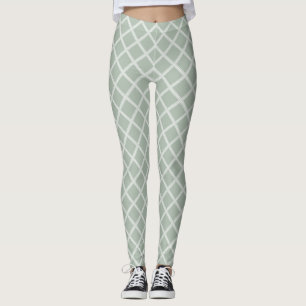 Leggings Elégant Pastel Couleur Moderne Vert Blanc Modèle