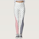 Leggings Élégant pois géométriques rose pastel<br><div class="desc">Une belle combinaison de motif pois moderne,  géométrique et rétro pastel.</div>