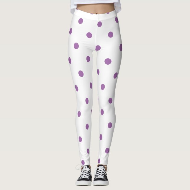 Leggings élégant pois violet (Devant)