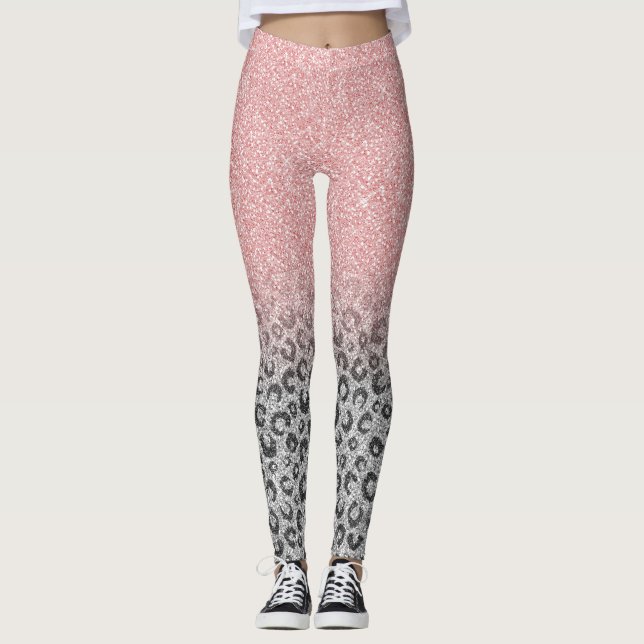 Leggings Élégant Rose Gold Parties scintillant Empreinte de (Devant)