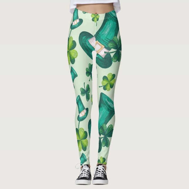 Leggings Élégant St. Patrick's Day Green (Devant)