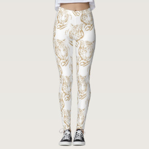 Leggings Elégant tigre de Parties scintillant d'or Imprimer
