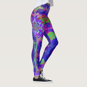 Leggings Élégant tournesol violet abstrait