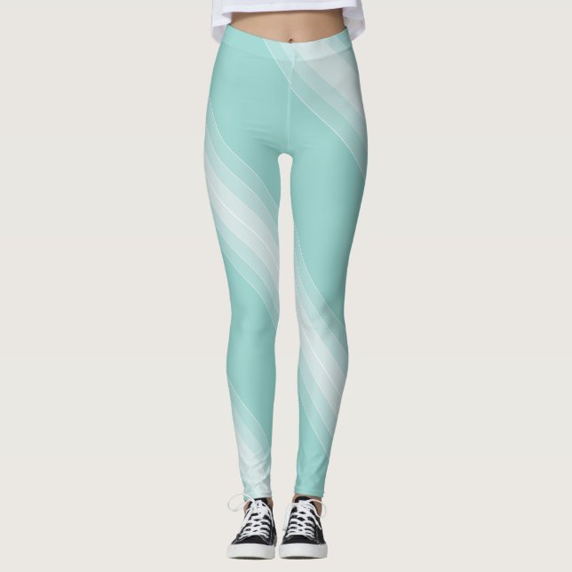 Leggings Elégant Vert Blanc Modèle moderne élégant (Devant)