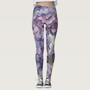 Leggings Elégante aquarelle bleu violet poussiéreuse