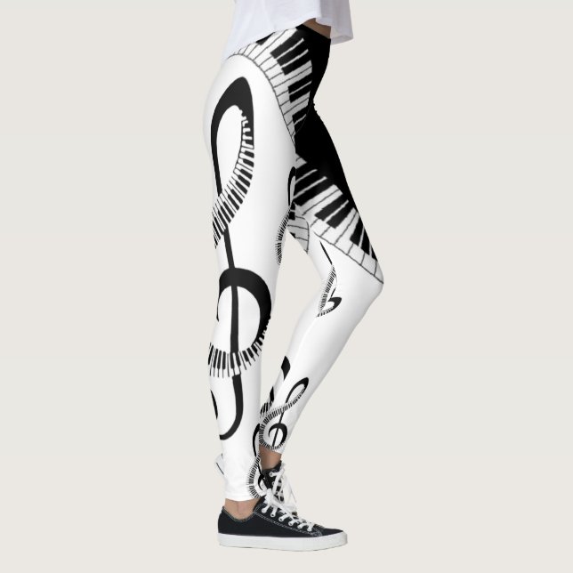 Leggings elegante con piano y notas musicales (Droite)