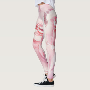 Leggings Elégante couleur rose flush Script