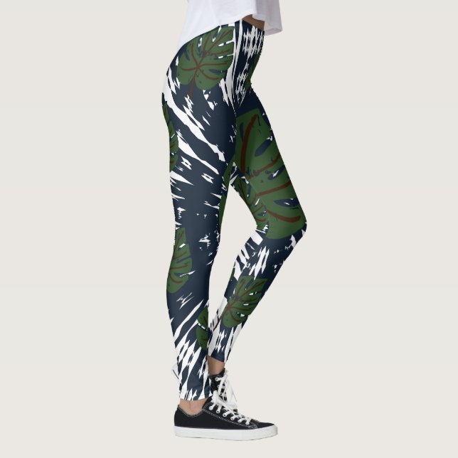 Leggings Elégante Cravate classique et feuille de teint (Droite)