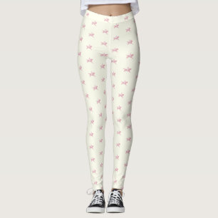 Leggings Élégante fille rose blanc cheval équitation