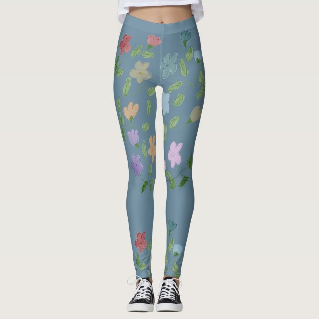 Leggings Élégante Fleurs Fille (Devant)